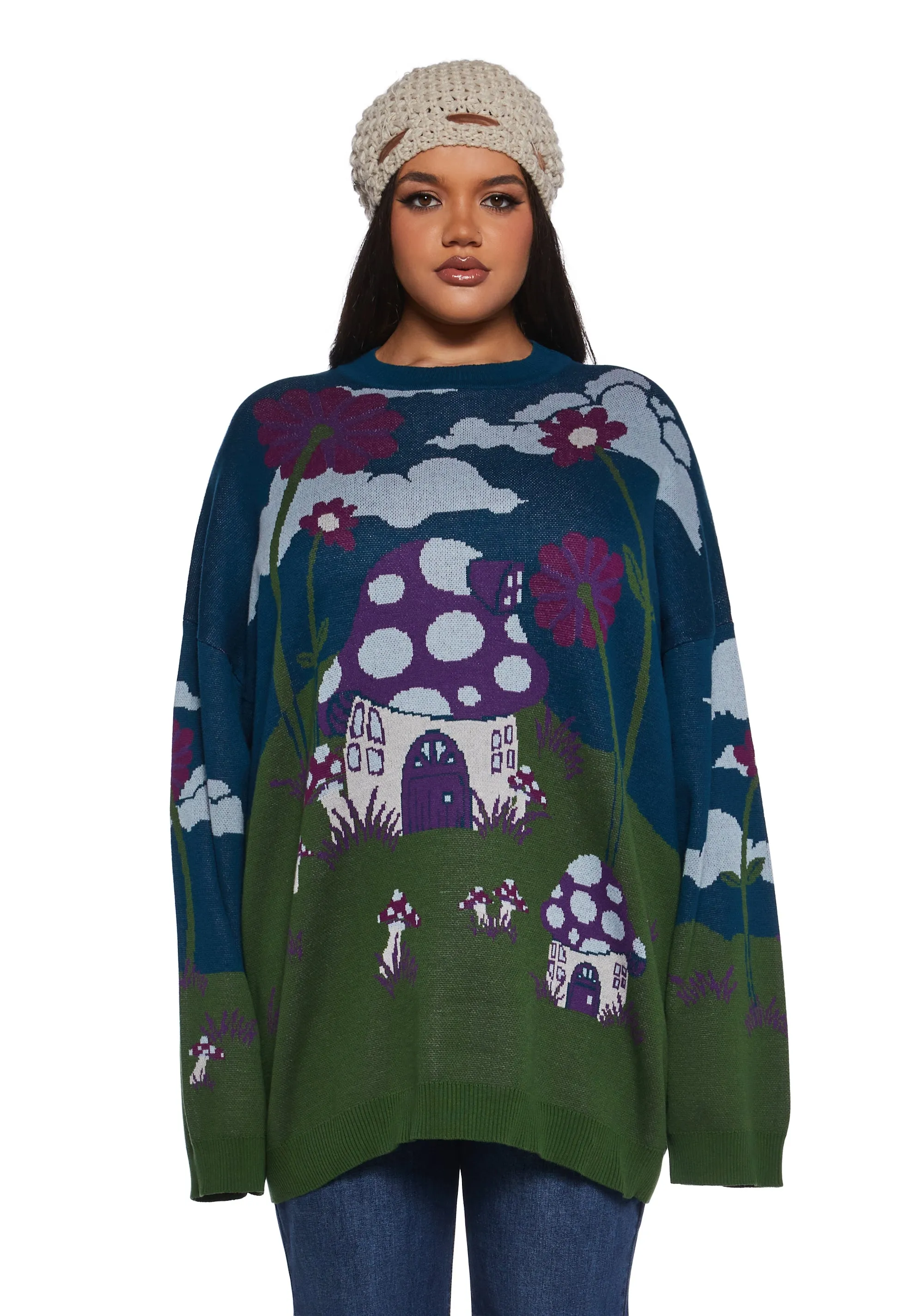 Magic Daze Knit Sweater - Dark Blue sold by Dolls Kill product image thumbnail 2