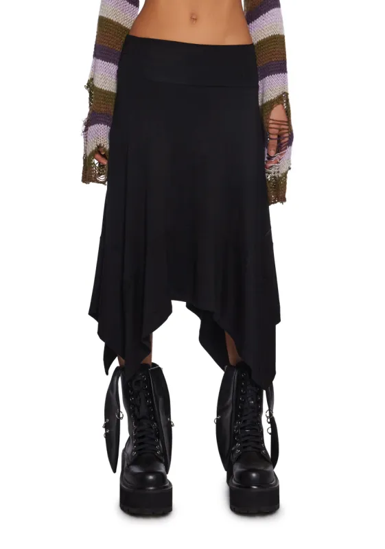 Say It Right Handkerchief Midi Skirt sold by Dolls Kill