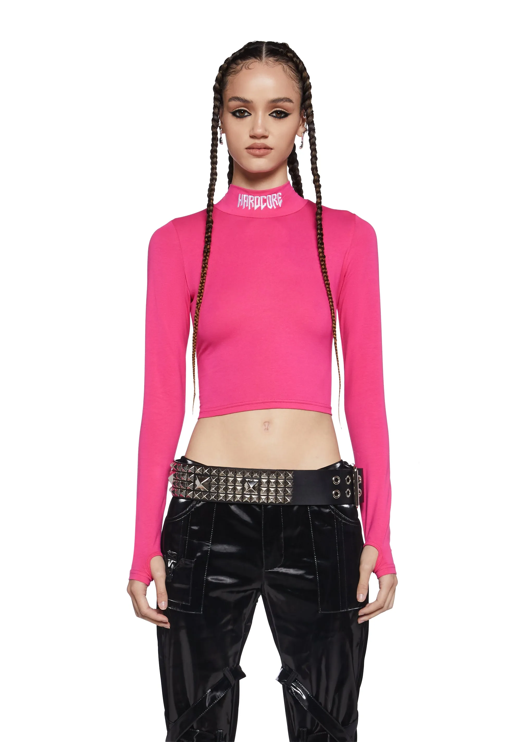 Techno Snob Mock Neck Top - Pink sold by Dolls Kill product image thumbnail 2