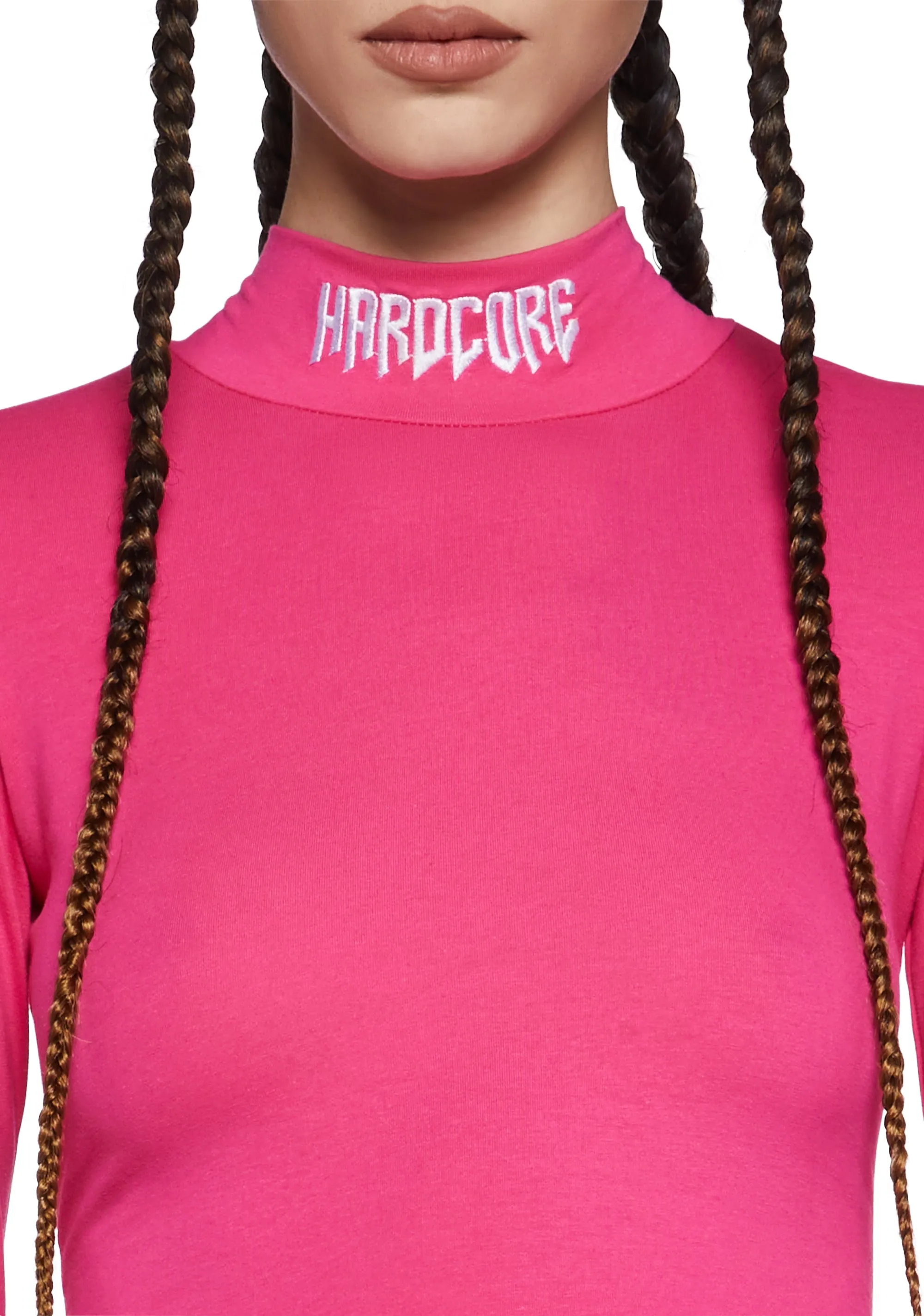 Techno Snob Mock Neck Top - Pink sold by Dolls Kill product image thumbnail 3