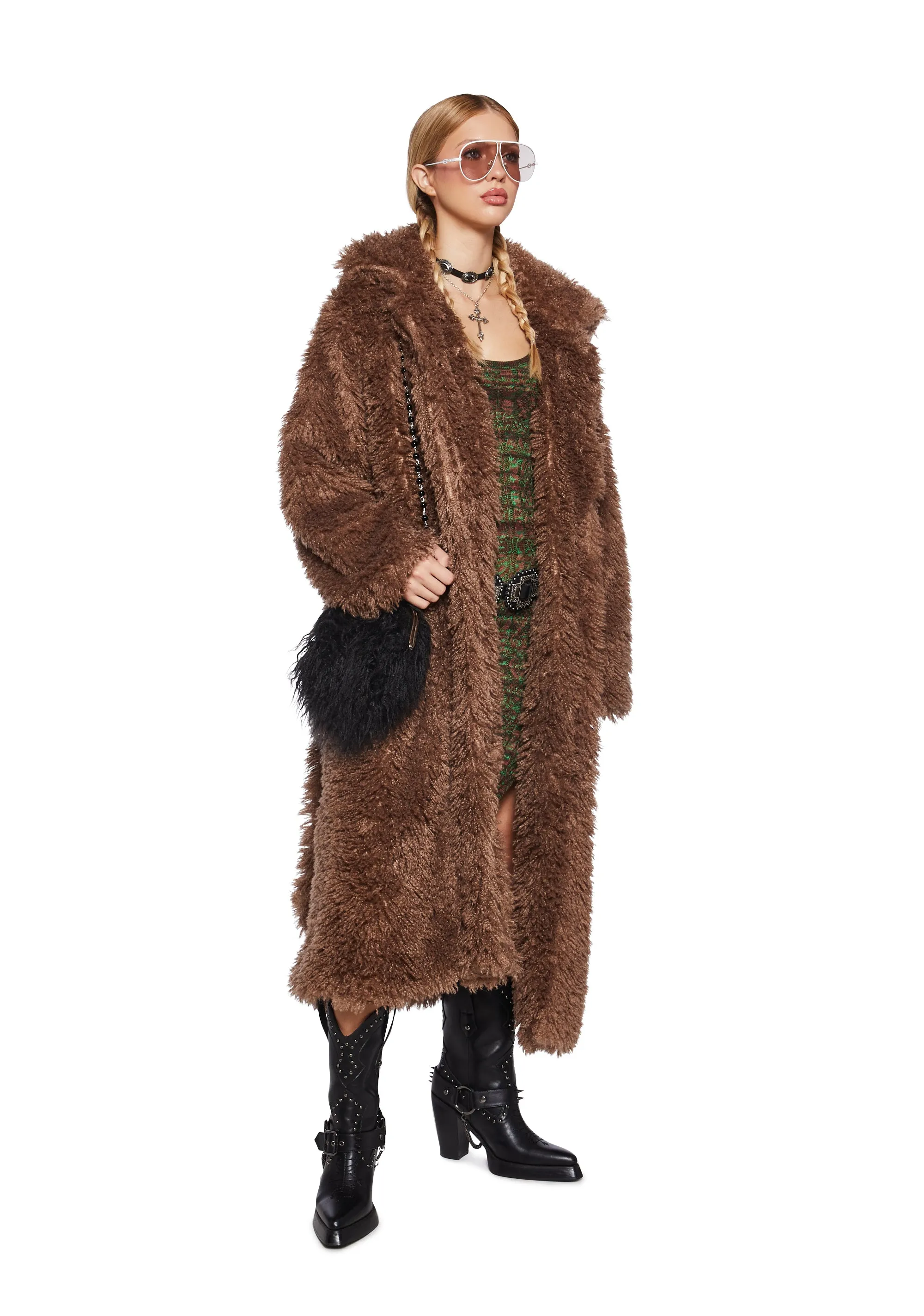 It’s All Happening Faux Fur Coat - Brown sold by Dolls Kill product image thumbnail 5