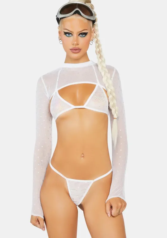 Angel Blinged Out Sheer Lingerie Set sold by Dolls Kill