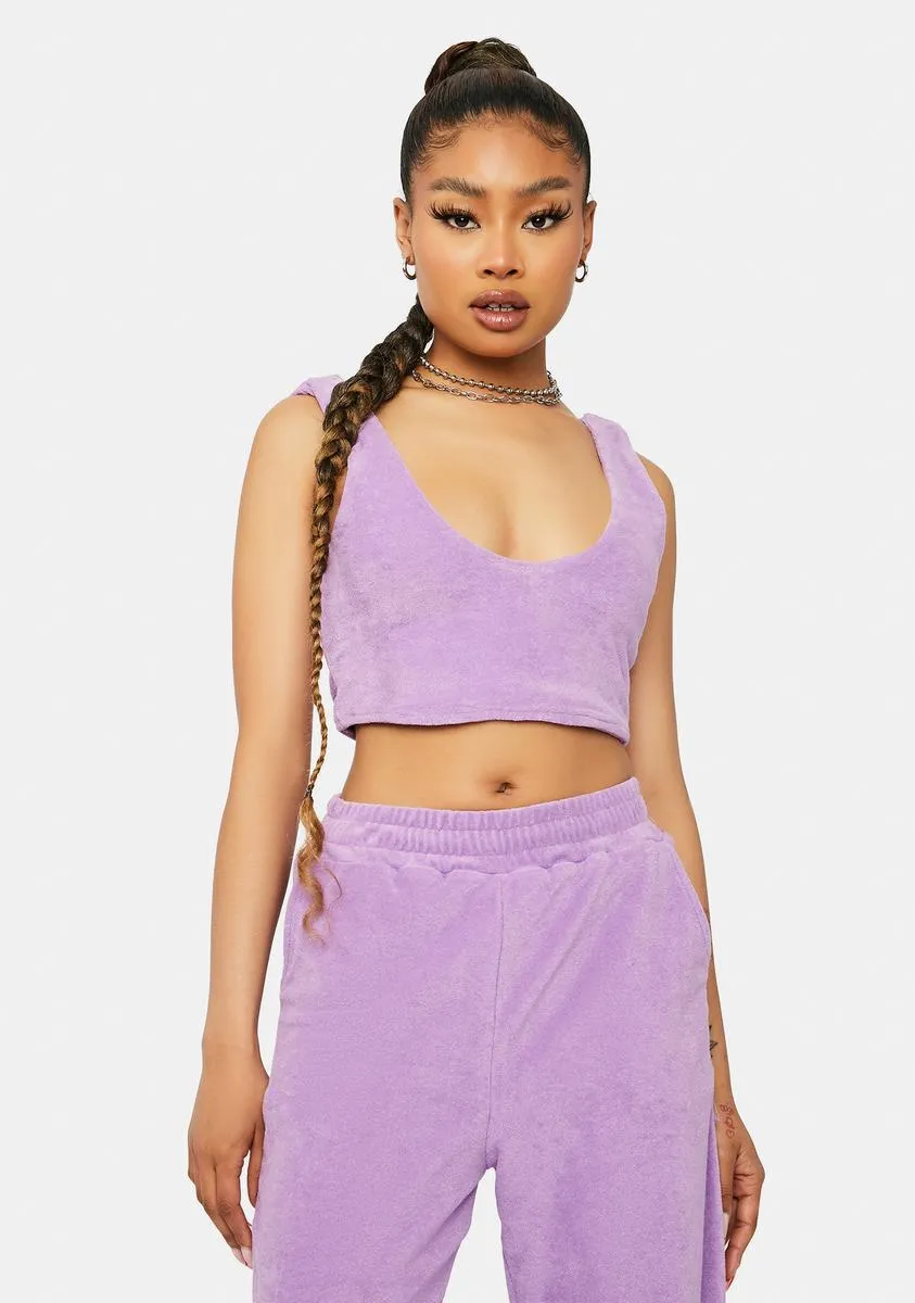 Downtime Bliss Terry Tank Joggers Set sold by Dolls Kill