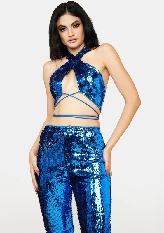 Sea As You Please Sequin Pants Set sold by Dolls Kill