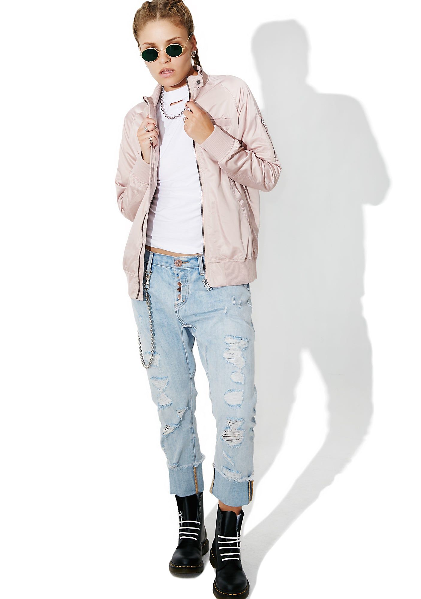 Blush Bomber Jacket sold by Dolls Kill product image thumbnail 5