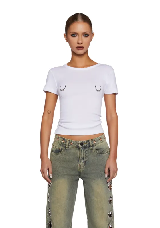 Pierced Short Sleeve Tee sold by Dolls Kill
