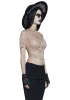 Ominous Trance Lace Top - Light Brown sold by Dolls Kill
