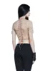 Ominous Trance Lace Top - Light Brown sold by Dolls Kill