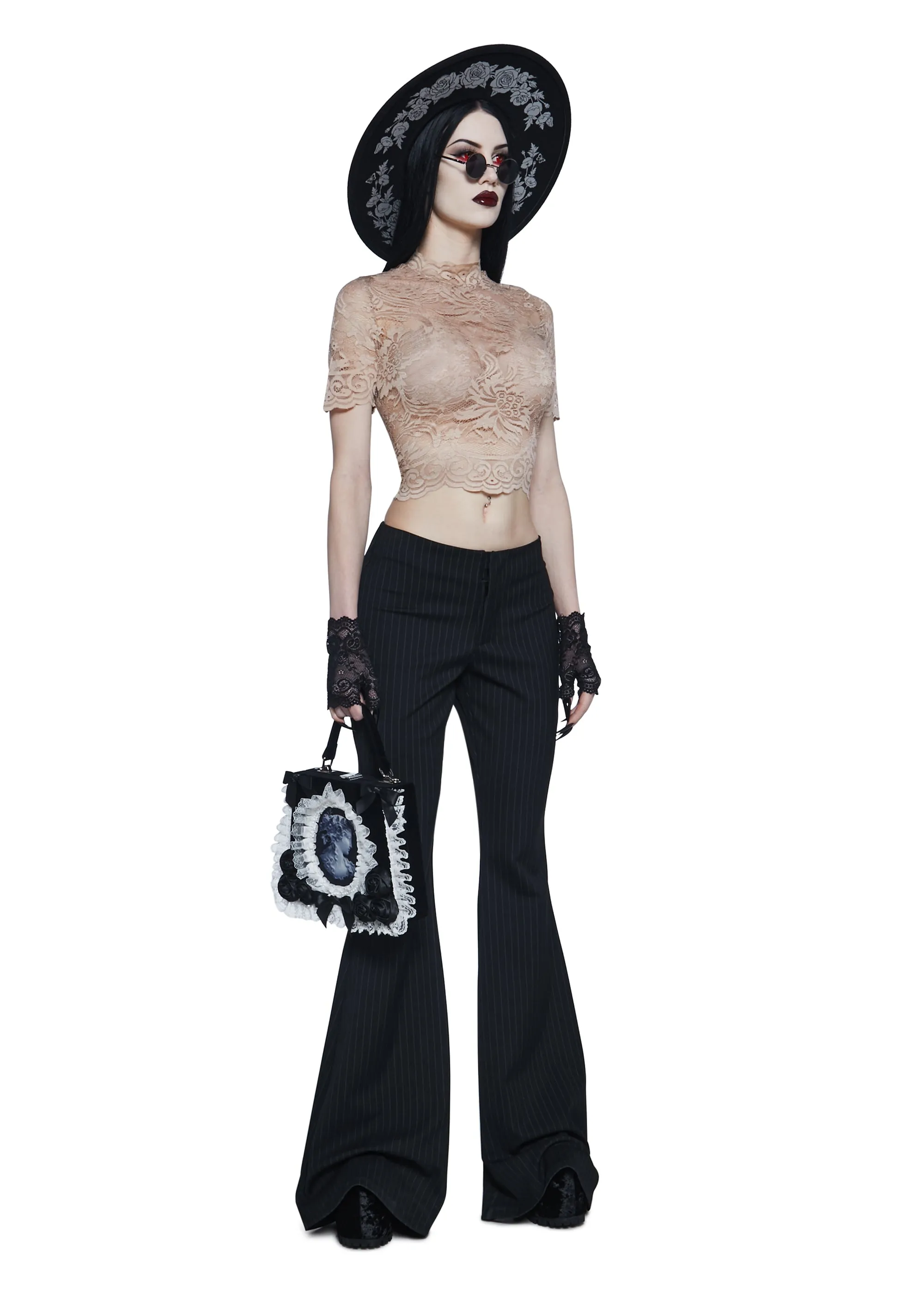 Ominous Trance Lace Top - Light Brown sold by Dolls Kill product image thumbnail 2