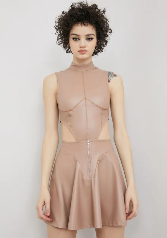 Wake Up Vegan Leather Skirt Set sold by Dolls Kill