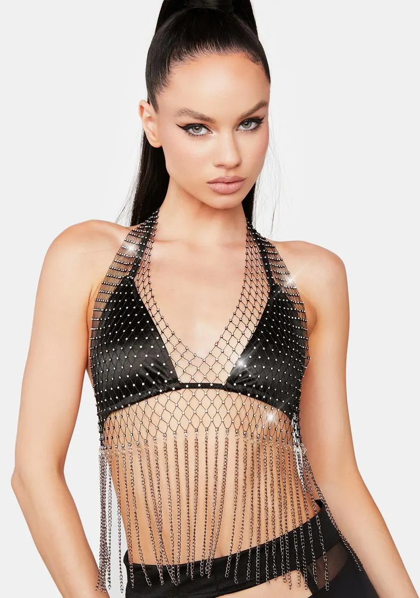Blackout Bring The Bling Crop Top sold by Dolls Kill