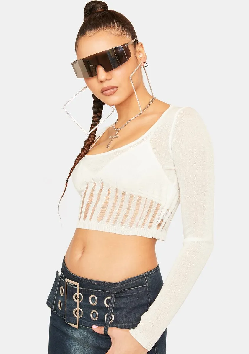 Severe Feelings Distressed Crop Top sold by Dolls Kill product image thumbnail 2