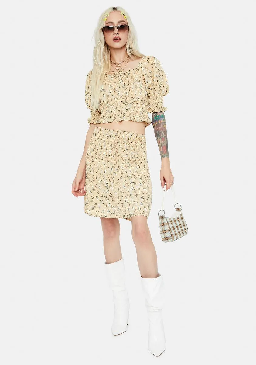 Sunny Private Beach Floral Smocked Skirt Set sold by Dolls Kill product image thumbnail 3