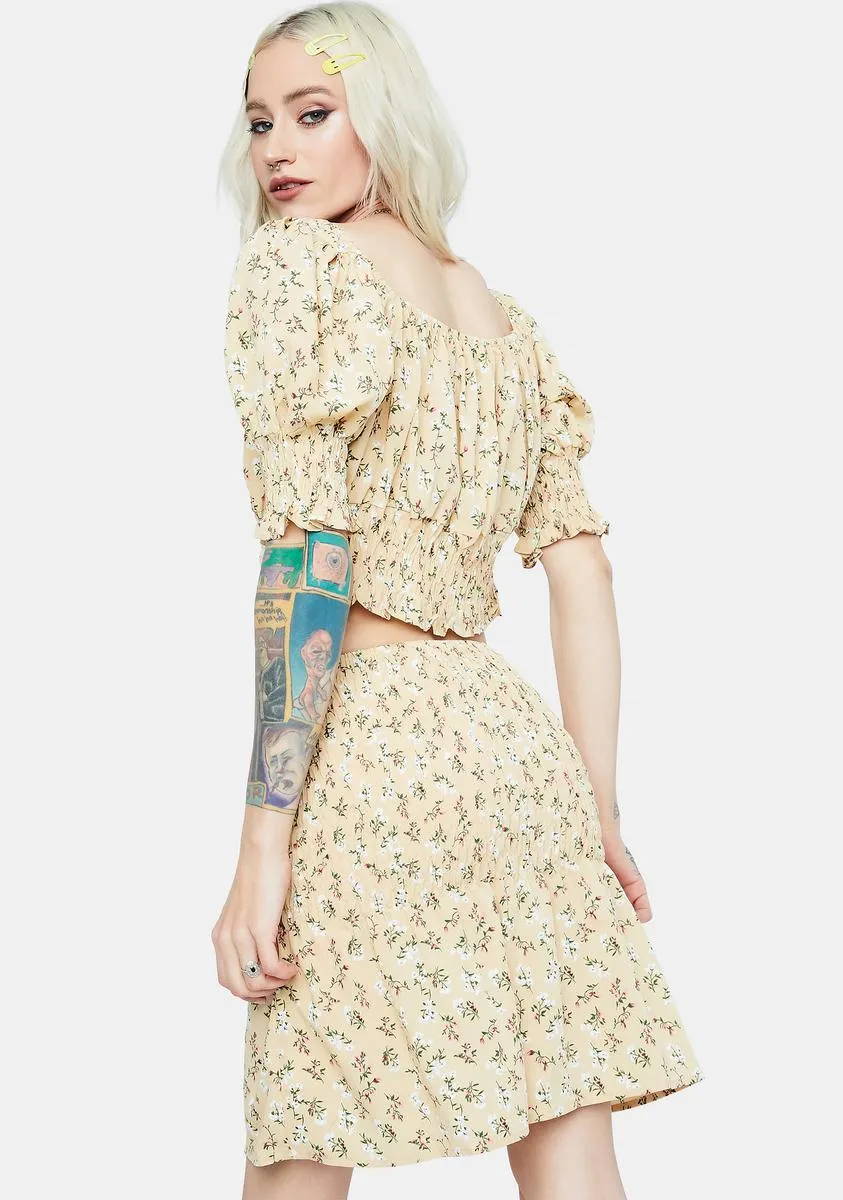 Sunny Private Beach Floral Smocked Skirt Set sold by Dolls Kill product image thumbnail 4