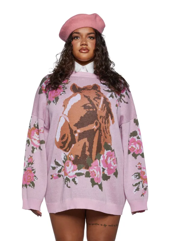 Plus Equestrian Club Oversized Sweater sold by Dolls Kill