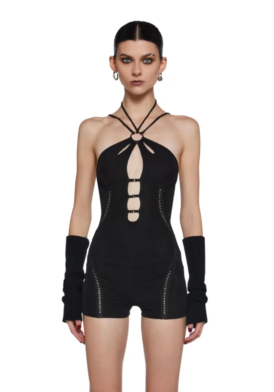 Setting Standards Halter Romper sold by Dolls Kill