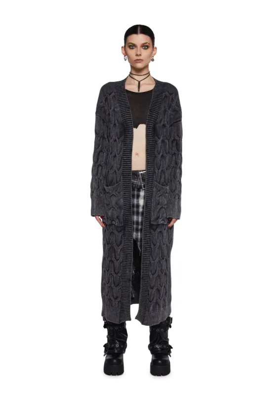 Musical Taste Cable Knit Duster sold by Dolls Kill