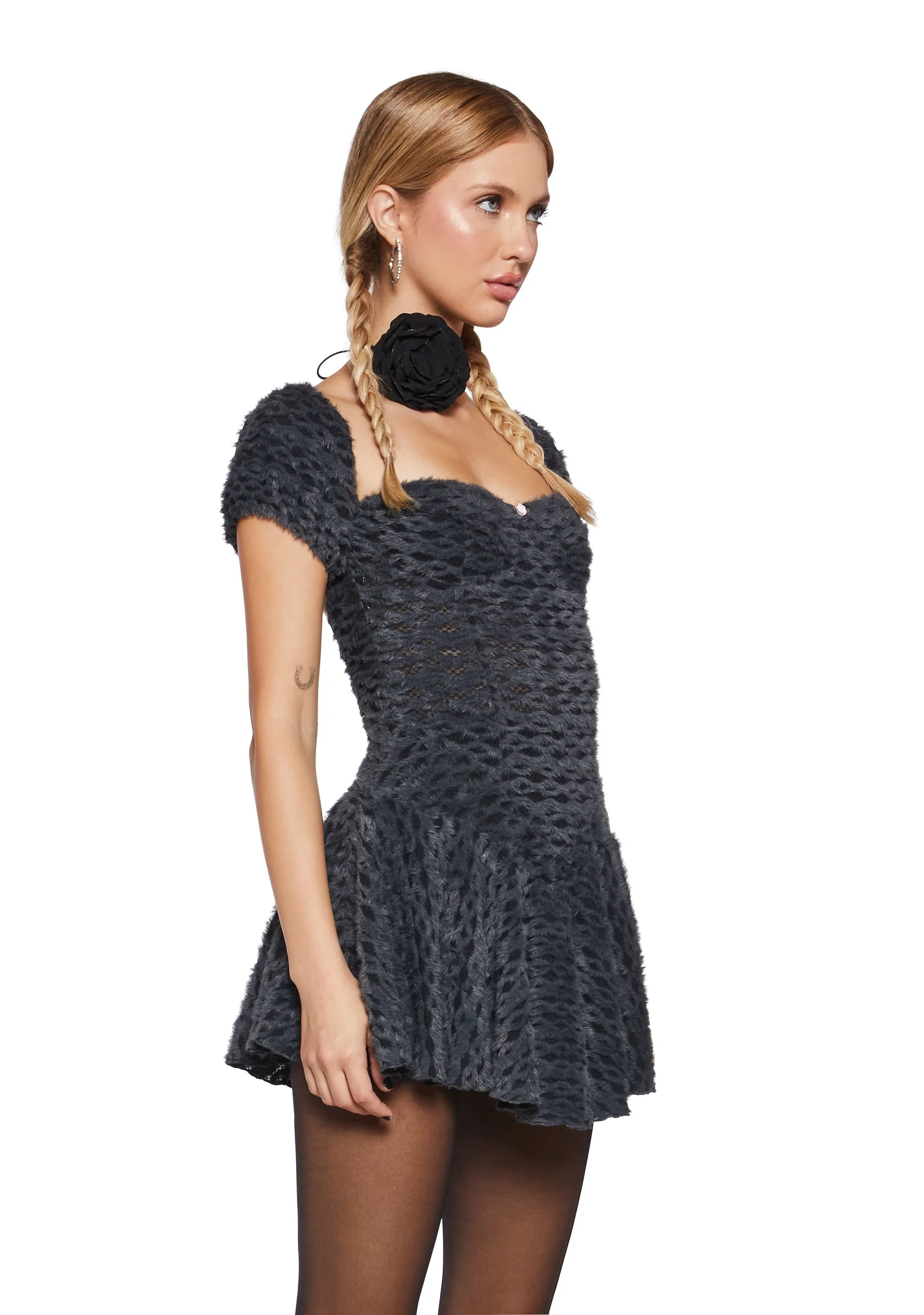 Lodge Party Fuzzy Dress - Gray sold by Dolls Kill product image thumbnail 3