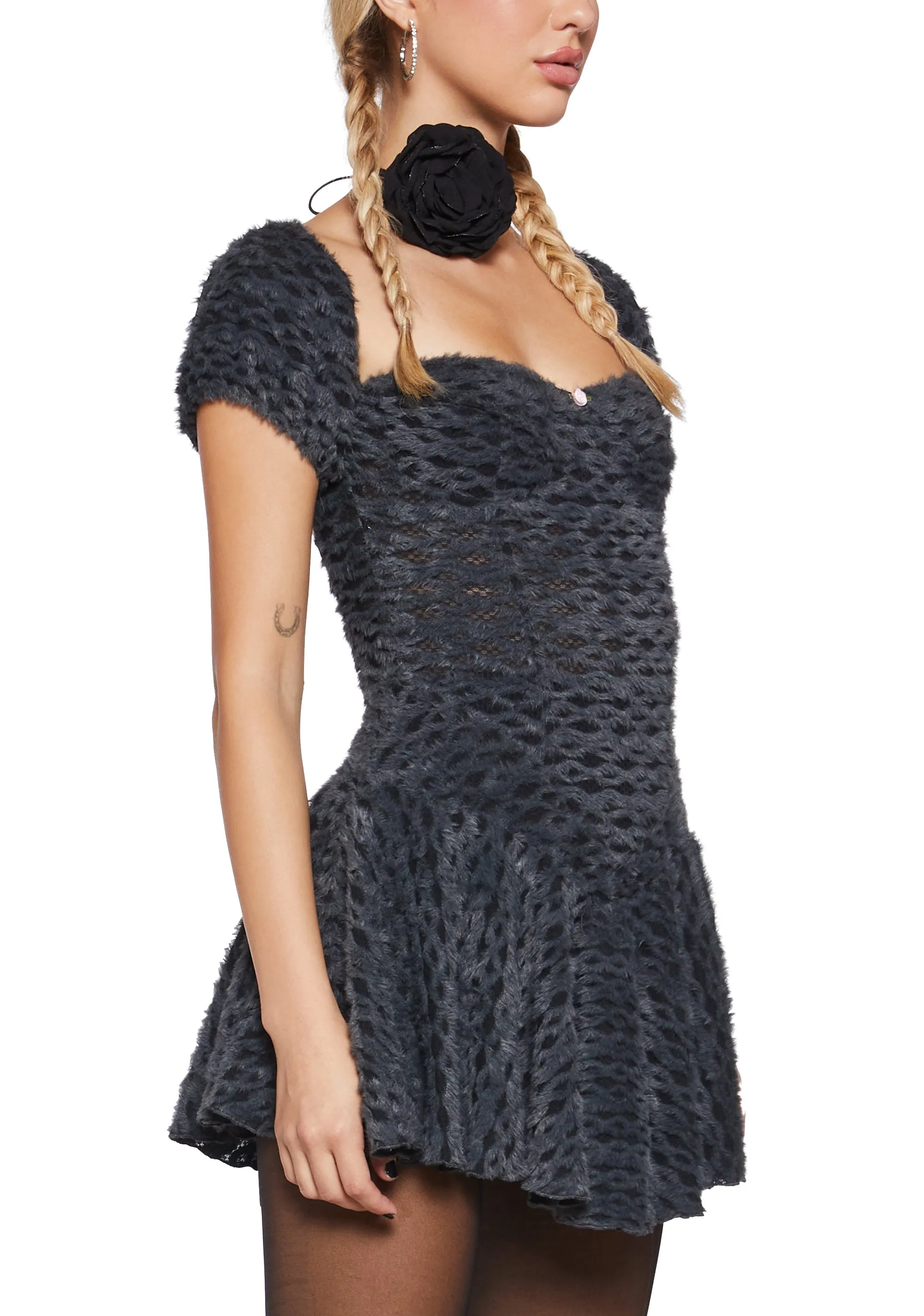 Lodge Party Fuzzy Dress - Gray sold by Dolls Kill product image thumbnail 5