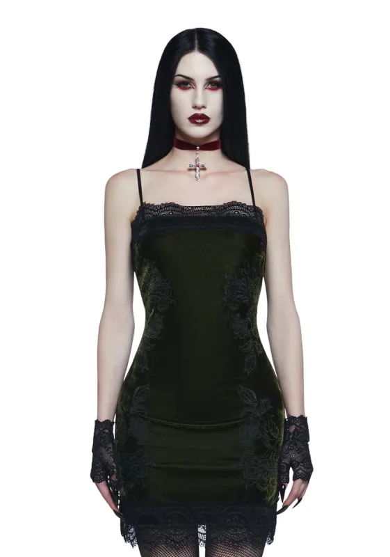 Take Me To The Altar Slip Dress - Green sold by Dolls Kill