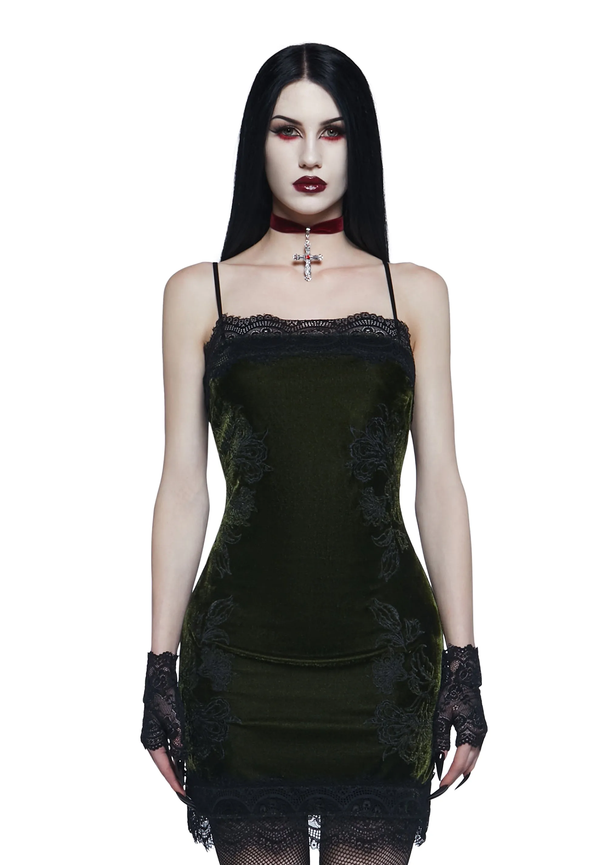 Take Me To The Altar Slip Dress - Green sold by Dolls Kill