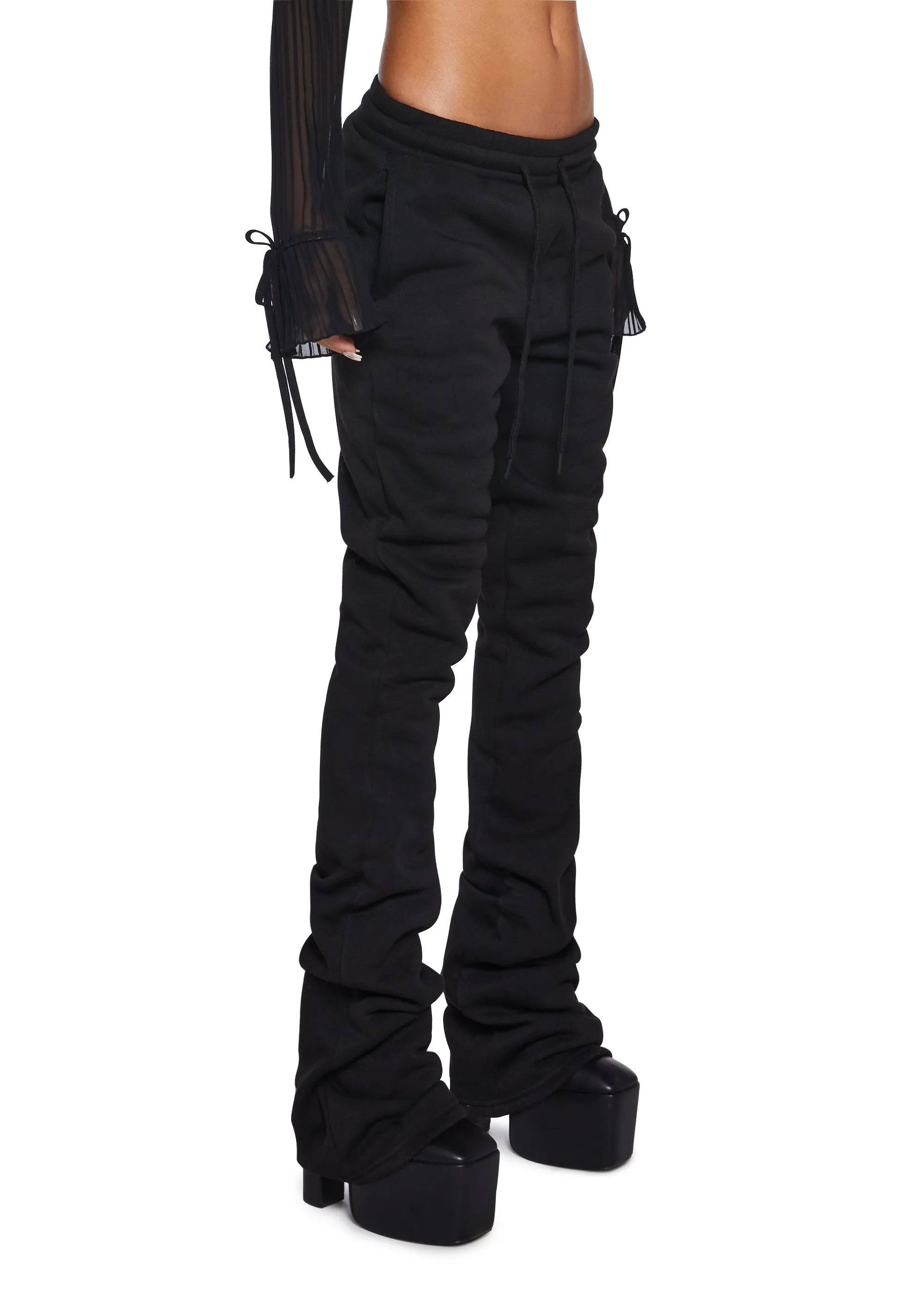 Be On Your Way Fleece Pants - Black sold by Dolls Kill product image thumbnail 3