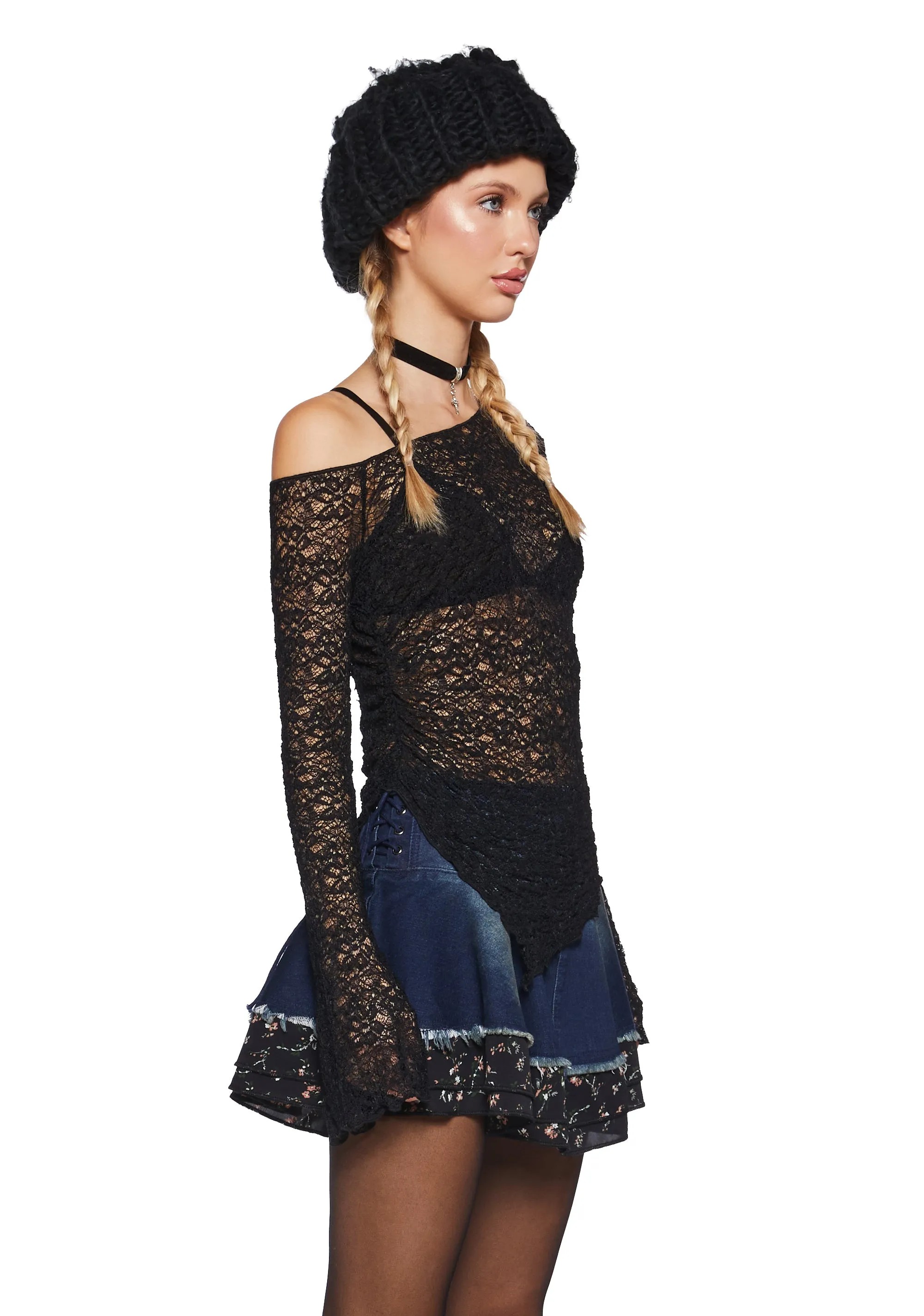 Add Up My Love Long Sleeve Top - Black sold by Dolls Kill product image thumbnail 3