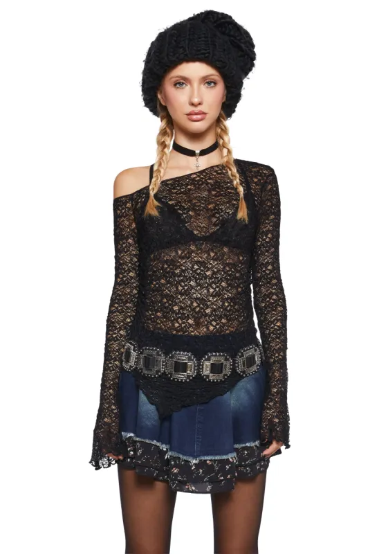 Add Up My Love Long Sleeve Top - Black sold by Dolls Kill