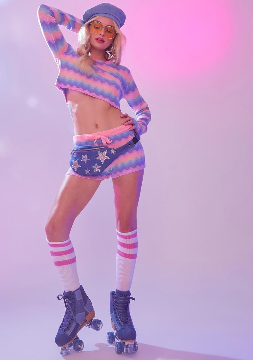 Follow The Rhythm Rainbow Crop Sweater sold by Dolls Kill product image thumbnail 3