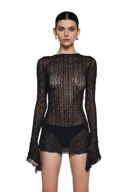 Analog Love Open Back Dress - Black sold by Dolls Kill