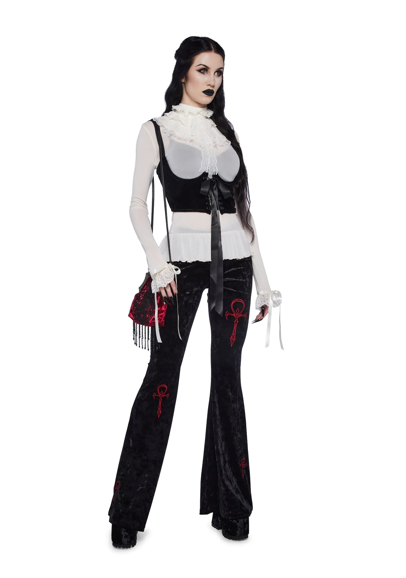 Obsession Within Long Sleeve Top - White sold by Dolls Kill product image thumbnail 2