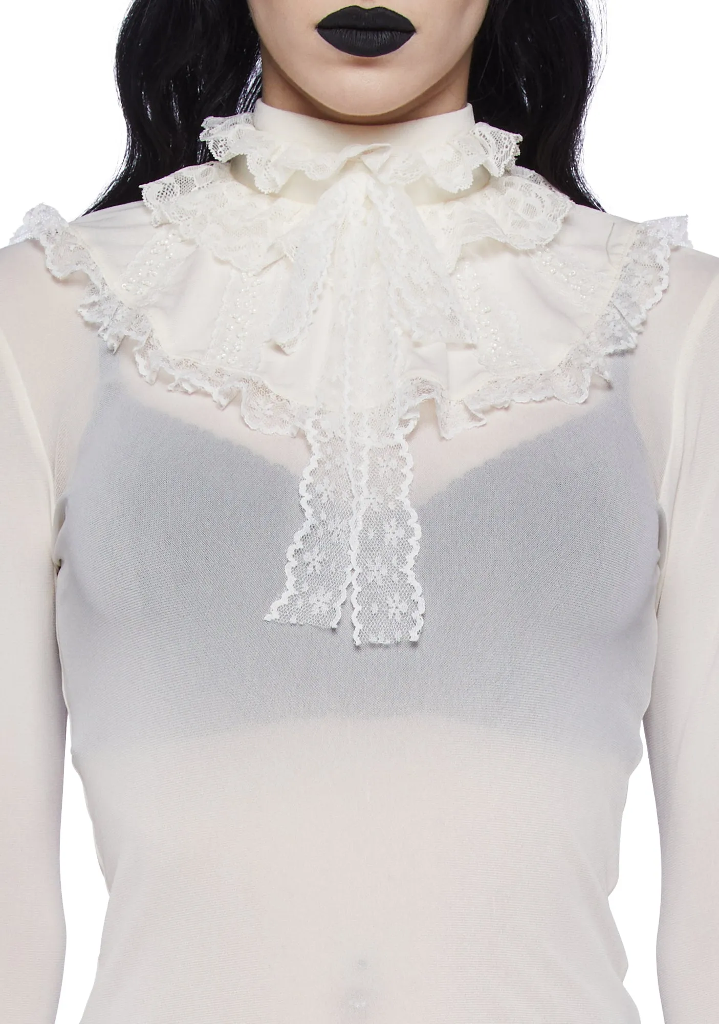 Obsession Within Long Sleeve Top - White sold by Dolls Kill product image thumbnail 5