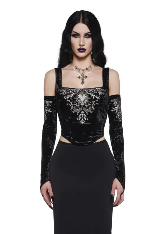 Cursed Dreams Corset Top And Gloves Set sold by Dolls Kill