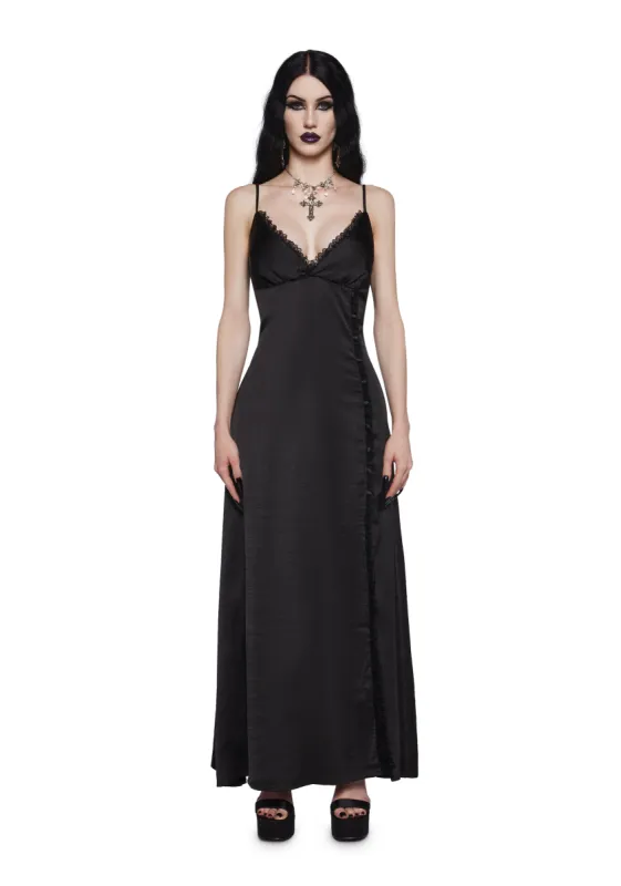 Bewitching Moon Satin Maxi Dress sold by Dolls Kill