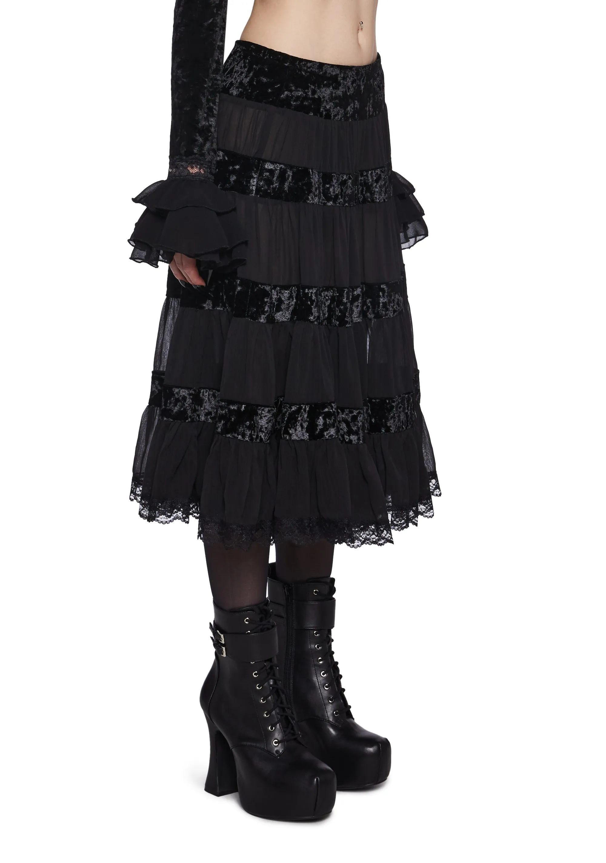 Afflicted Fancy Midi Skirt sold by Dolls Kill product image thumbnail 3
