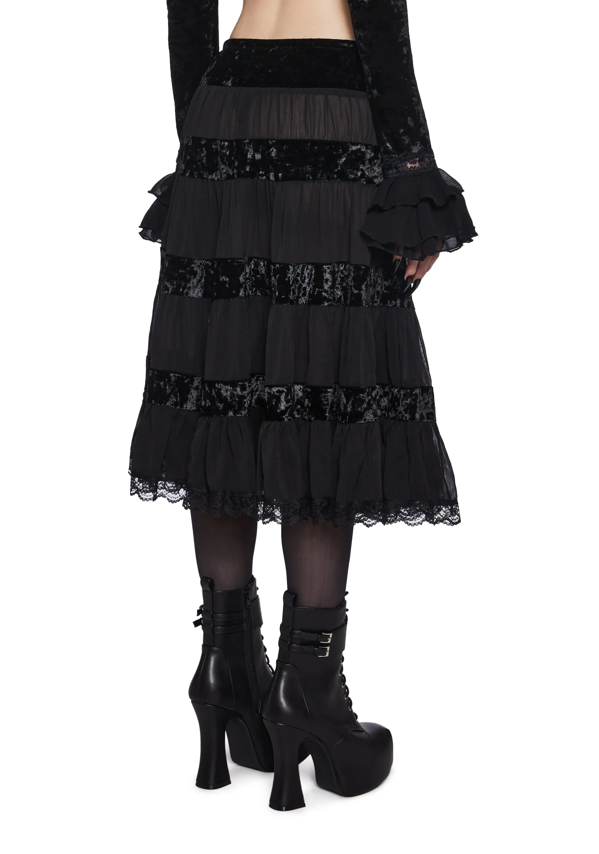 Afflicted Fancy Midi Skirt sold by Dolls Kill product image thumbnail 4