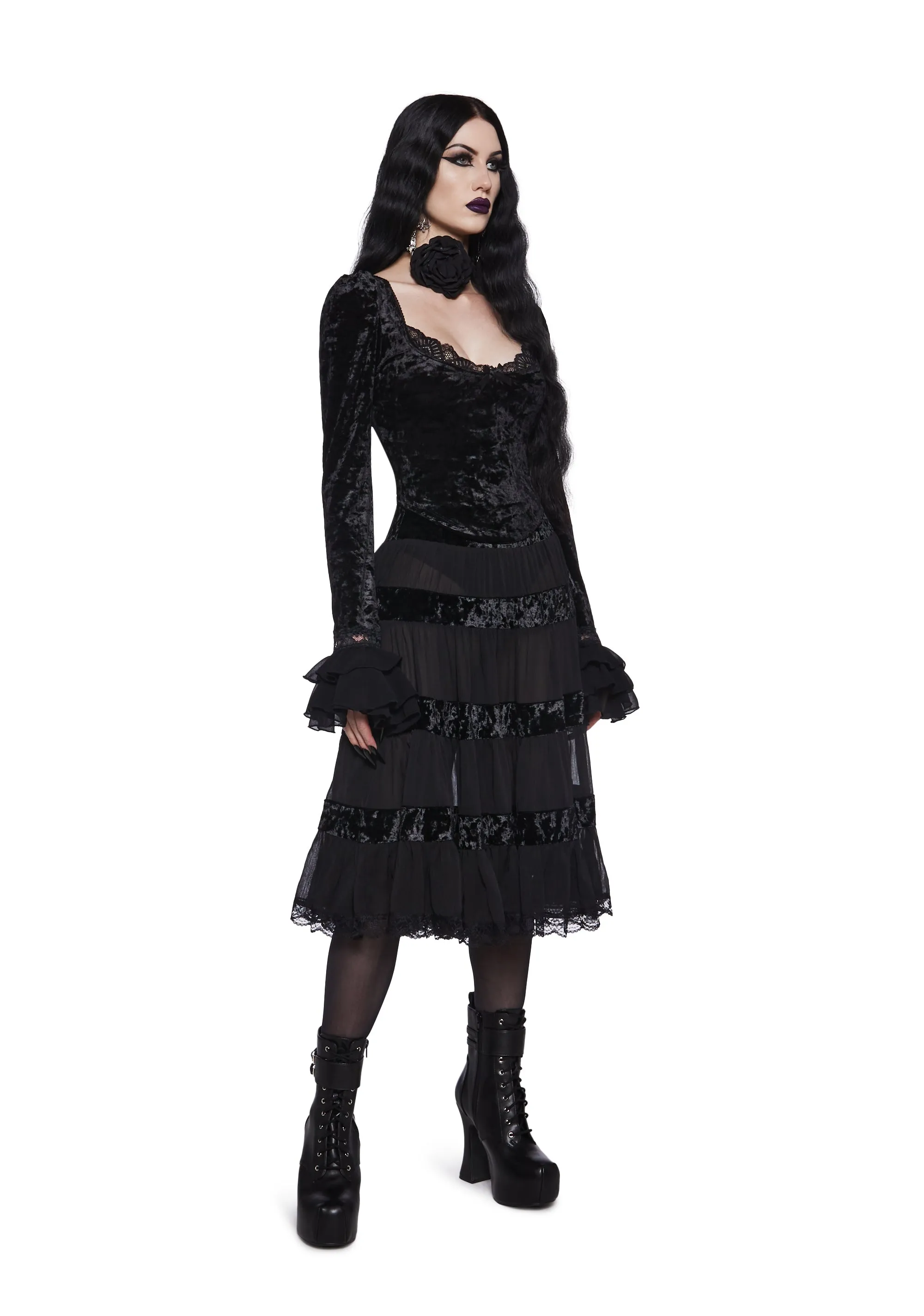 Afflicted Fancy Midi Skirt sold by Dolls Kill product image thumbnail 2