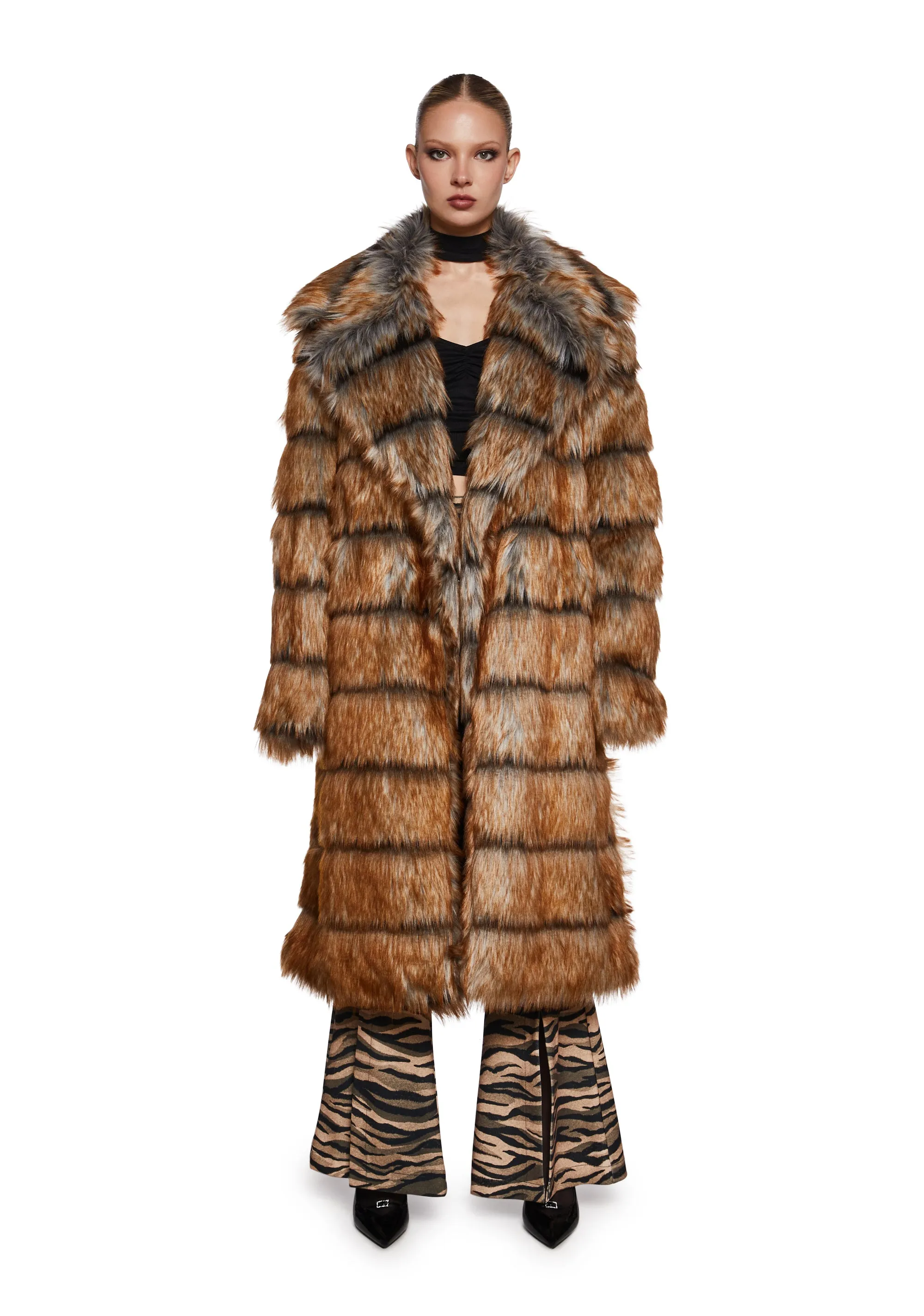 Poise And Power Faux Fur Coat sold by Dolls Kill