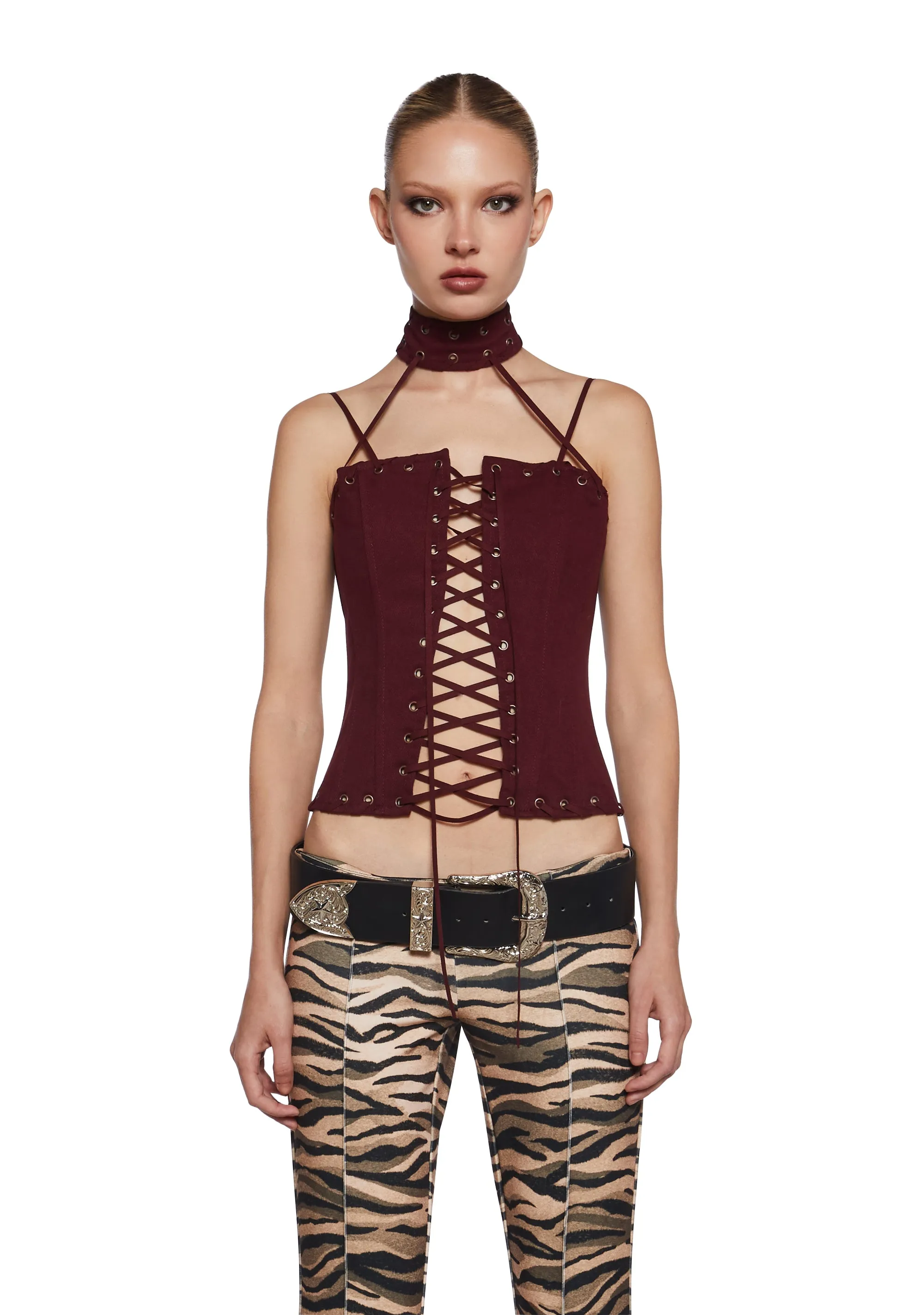 Waited All Night Corset Top sold by Dolls Kill
