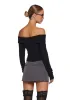 Hold Me Now Off The Shoulder Top - Black sold by Dolls Kill