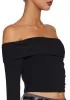Hold Me Now Off The Shoulder Top - Black sold by Dolls Kill