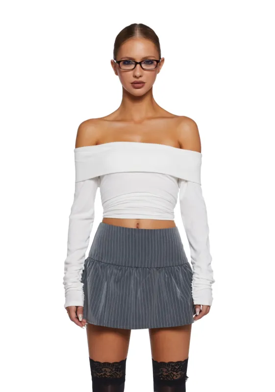 Hold Me Now Off The Shoulder Top - White sold by Dolls Kill