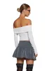 Hold Me Now Off The Shoulder Top - White sold by Dolls Kill