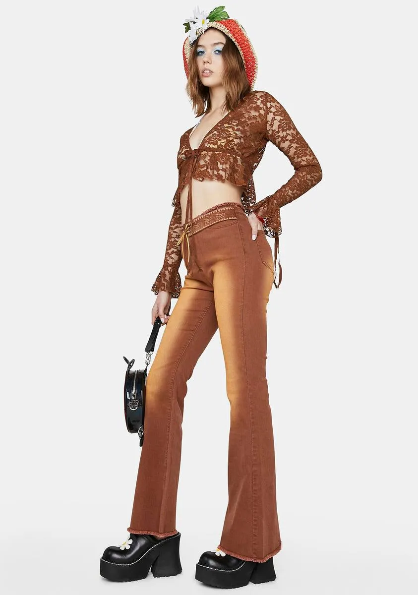 Acoustic Heartbeat Denim Flares sold by Dolls Kill product image thumbnail 3