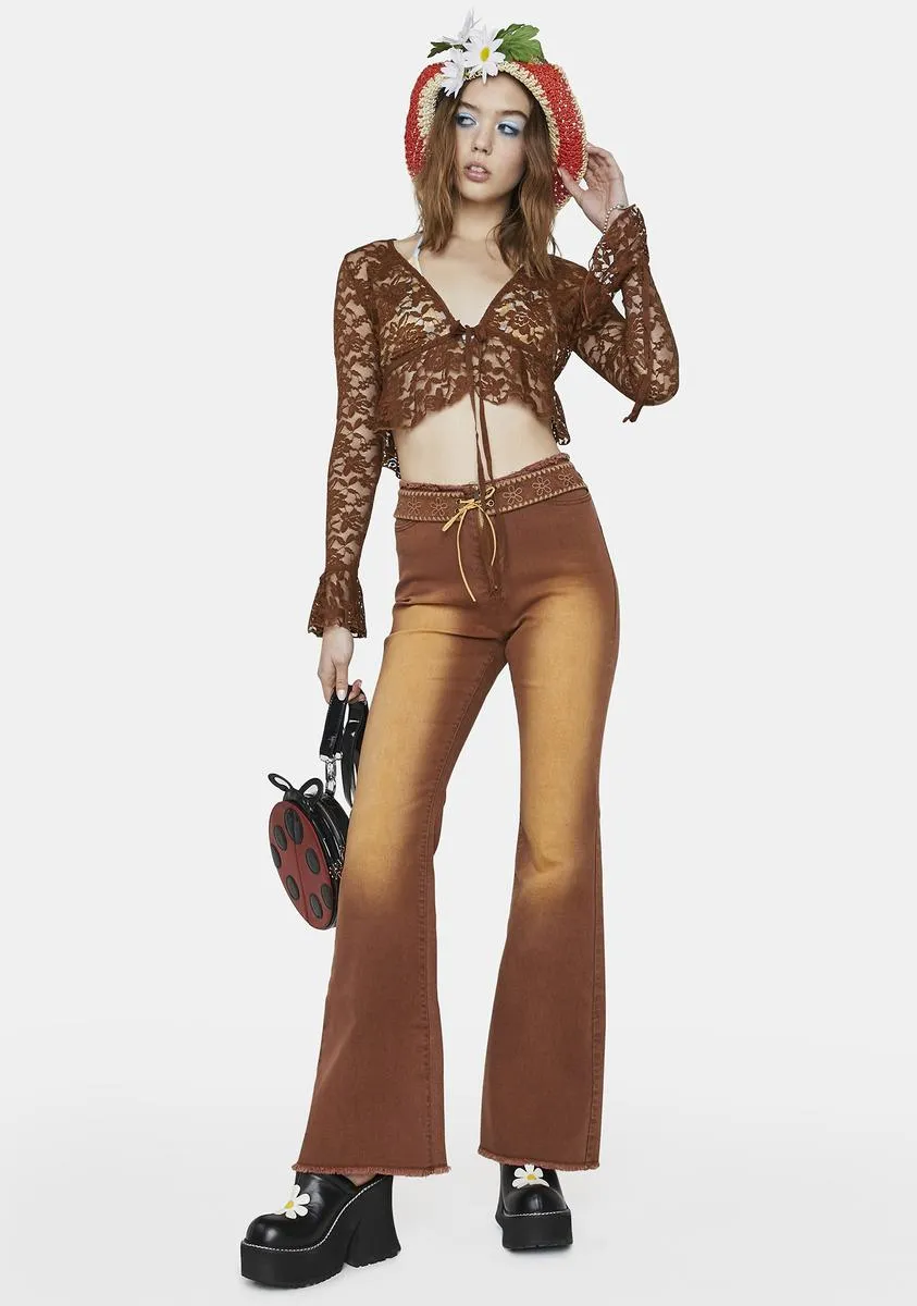 Acoustic Heartbeat Denim Flares sold by Dolls Kill product image thumbnail 2