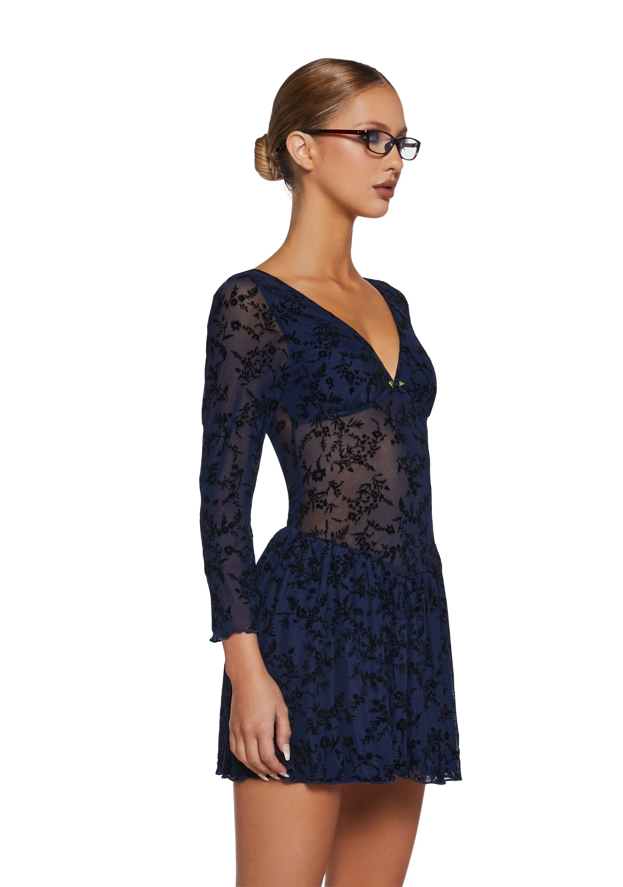 Letters Never Sent Mini Dress - Dark Blue sold by Dolls Kill product image thumbnail 3