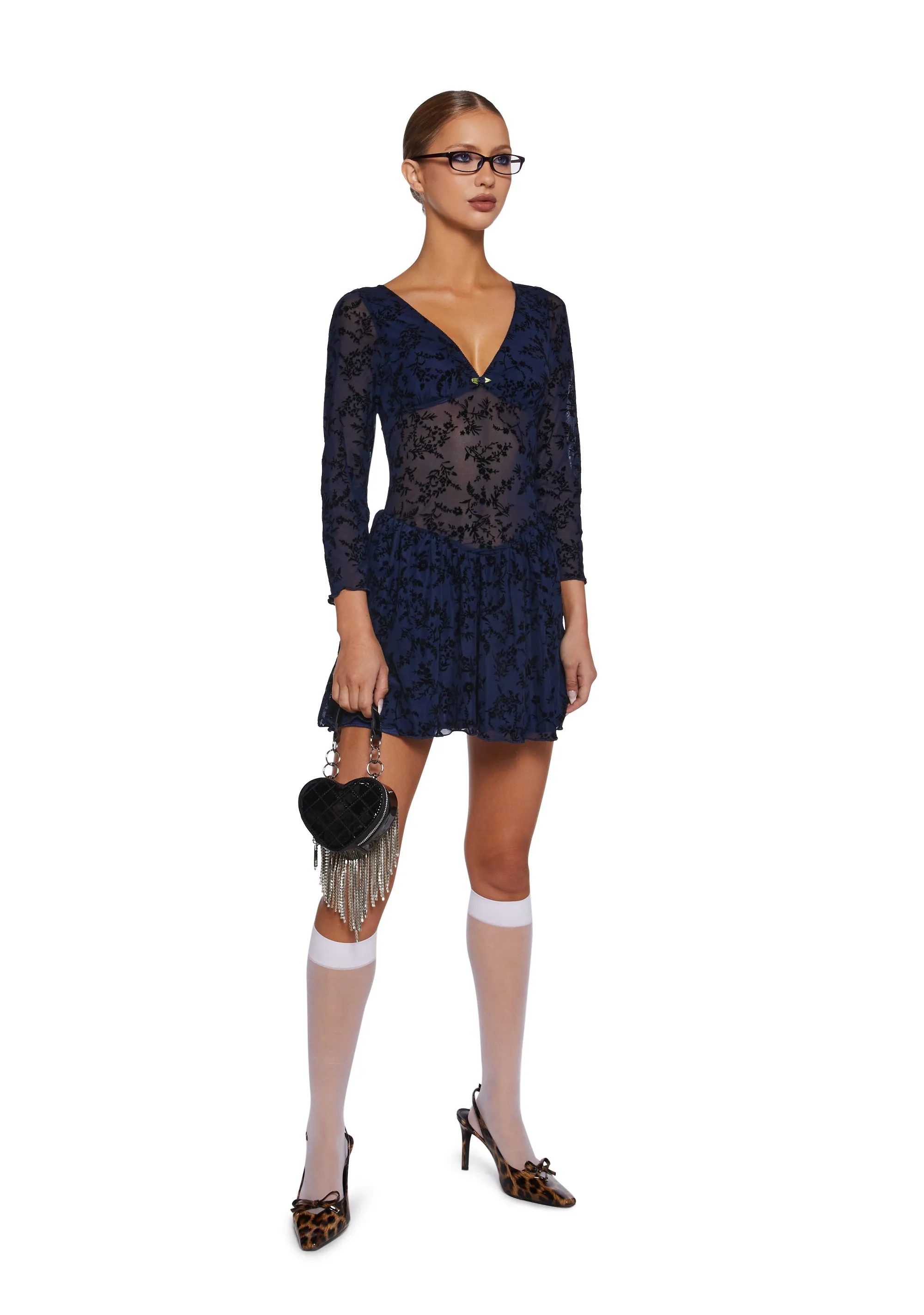 Letters Never Sent Mini Dress - Dark Blue sold by Dolls Kill product image thumbnail 2