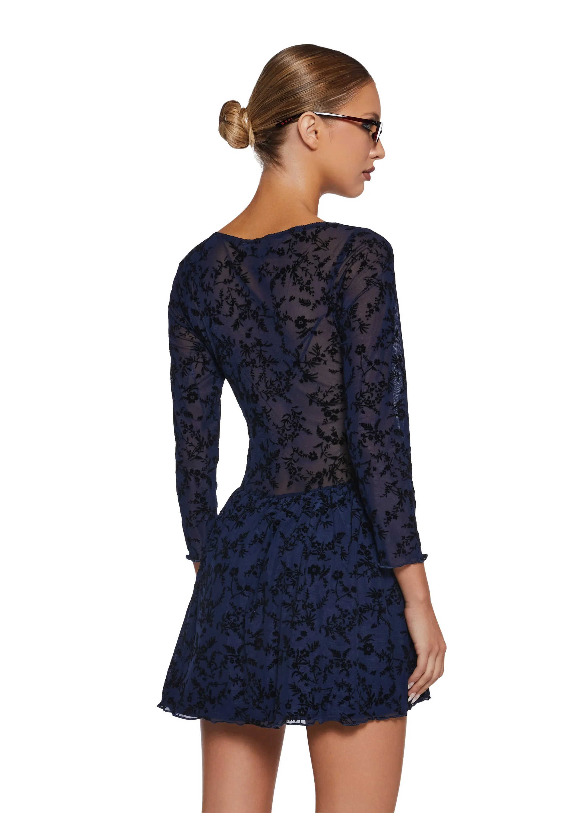 Letters Never Sent Mini Dress - Dark Blue sold by Dolls Kill product image thumbnail 4