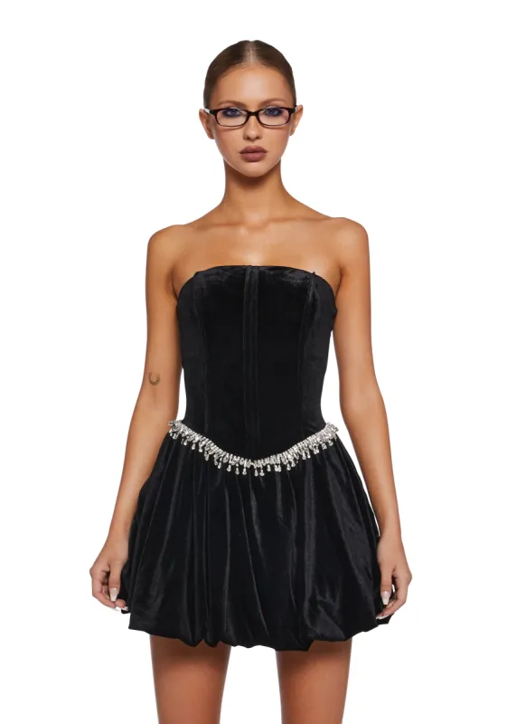 Tinsel Event Velvet Dress - Black sold by Dolls Kill