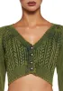 Corner Office Cropped Cardigan - Green sold by Dolls Kill